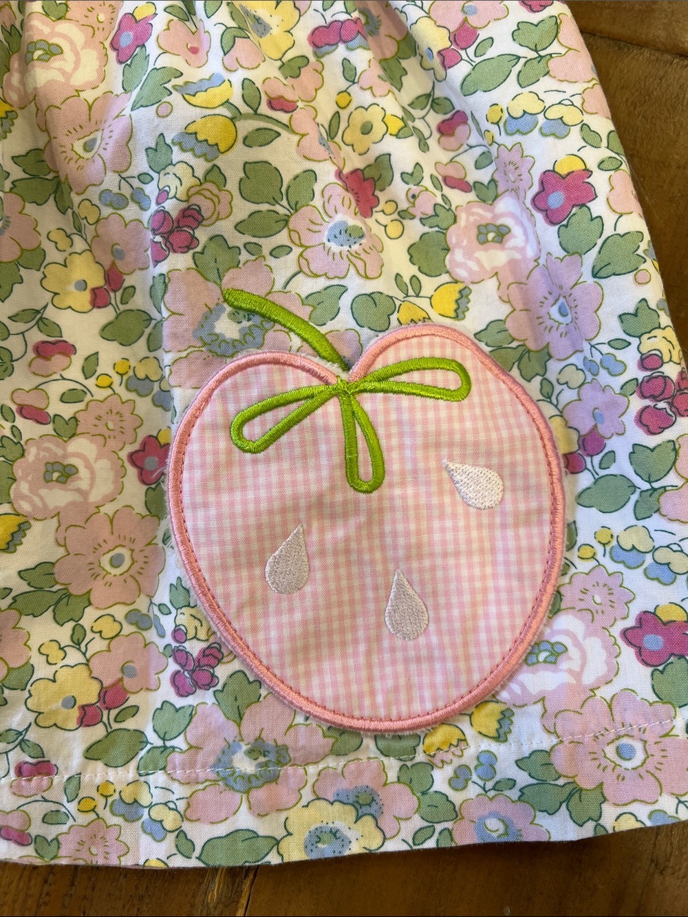 Stitchy fish strawberry pocket floral bloomer and top matching set 9 months - Picture 3 of 9